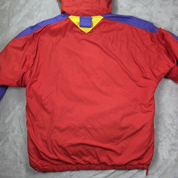 Vintage Nevica Ski Jacket Mens 44 Purple Colorblock Hooded Premiere Neige 80s - Picture 7 of 16
